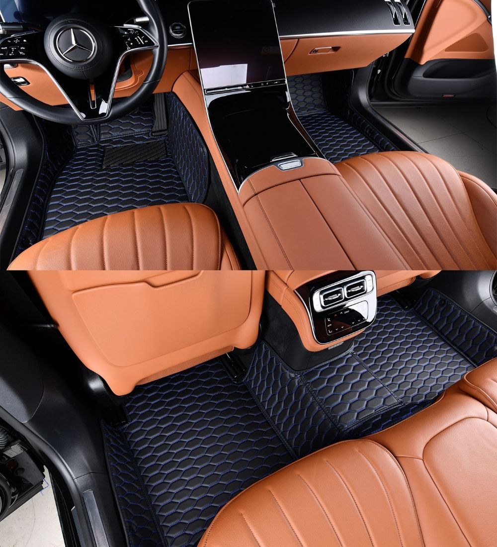 Black with Blue Stitching - Honeycomb Series