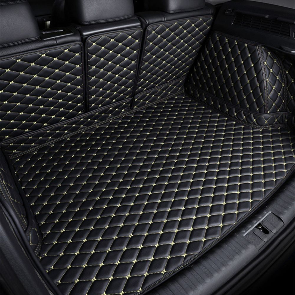 3D Trunk Mat - Black with Beige Stitching