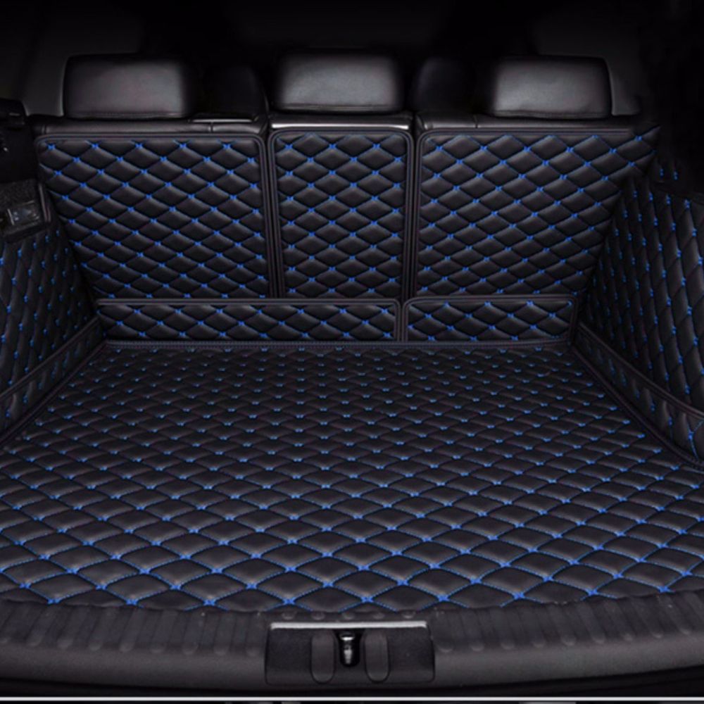 Alternative view of 3D Trunk Mat - Black with Blue Stitching