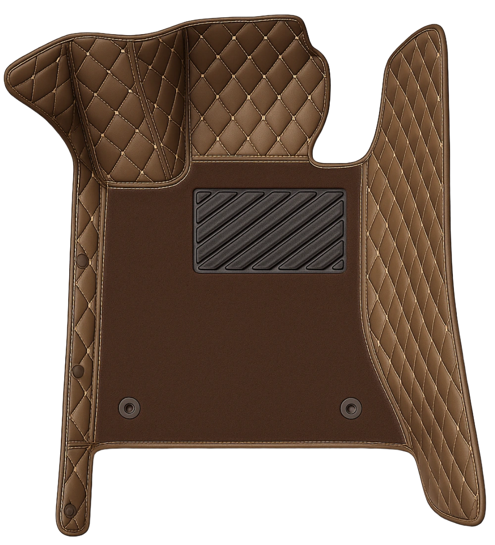 Premium Series - Mocha with Beige Stitching - Driver Mat